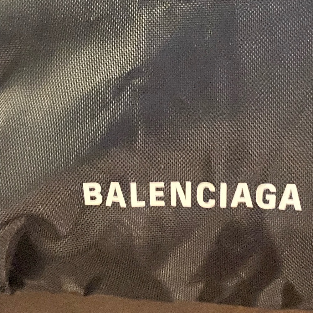 Black Nylon Drawstring Backpack Bag - image 2